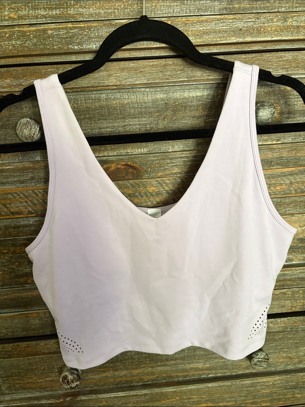 Yogalicious Light Lavender V-Neck Crop Tank